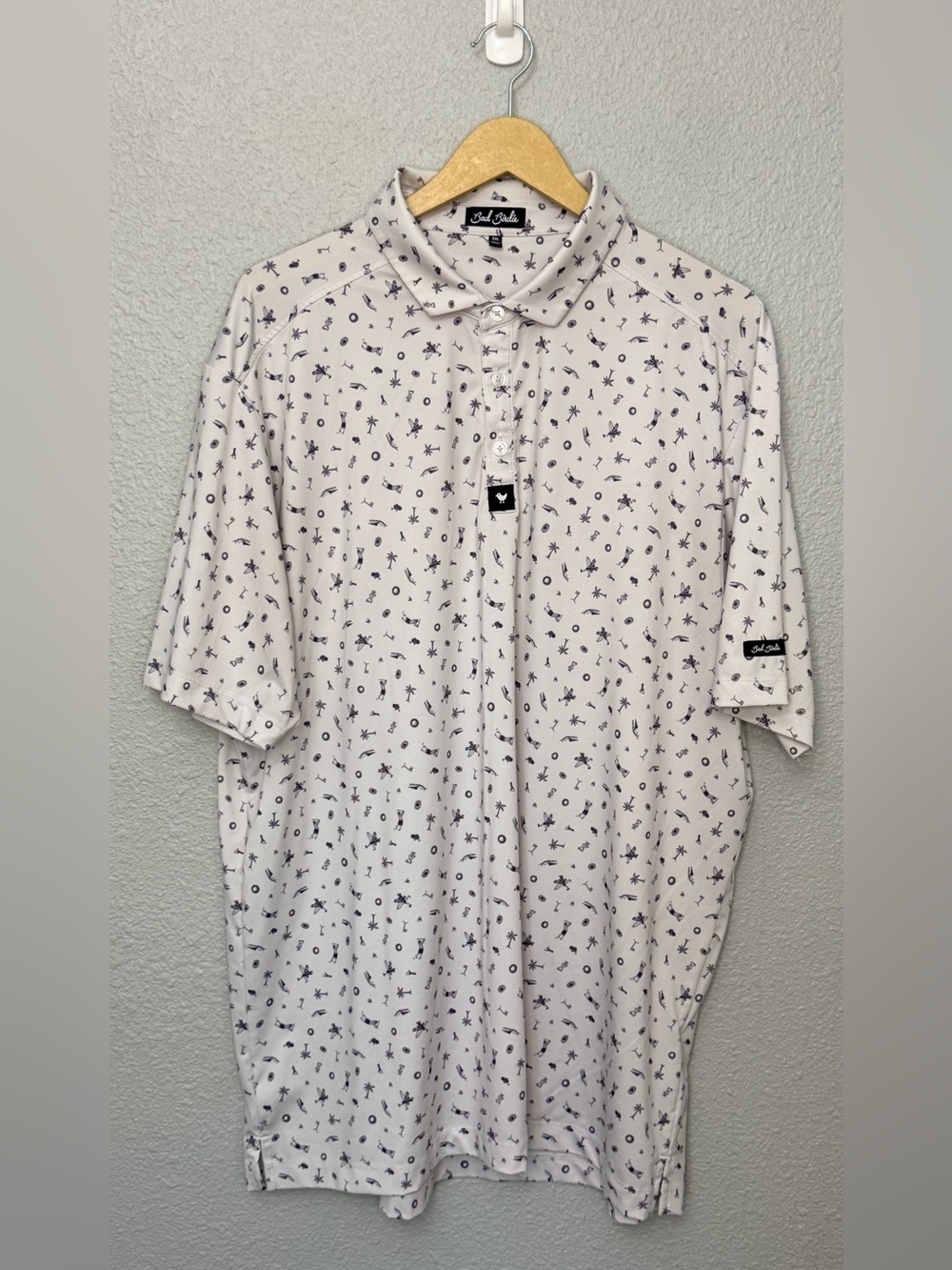 Bad Birdie | Pique Performance Golf Polo | All Over Golf and Palm | Size XXL